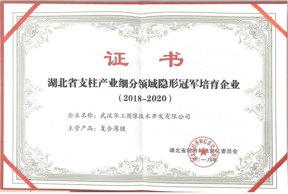 湖北省支柱產(chǎn)業(yè)細分領(lǐng)域隱形冠軍培育企業(yè)